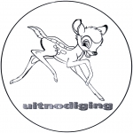 Stripfiguren kleurplaten - Bambie uitnodiging