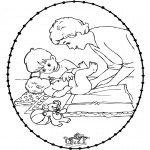 Thema kleurplaten - Borduurkaart baby