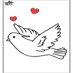 Kleurplaten dieren - Duif