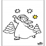 Kerst kleurplaten - Engel kleurplaat