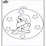 Kerst kleurplaten - Kerstbal met kerstman 2