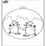 Kerst kleurplaten - Kerstbal met sneeuwpop