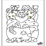 Kerst kleurplaten - Kerstman kleurplaat 2