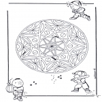 Mandala kleurplaten - Kinder/Geo Mandala
