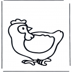 Kleurplaten dieren - Kip