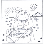 Thema kleurplaten - Kleurplaat baby