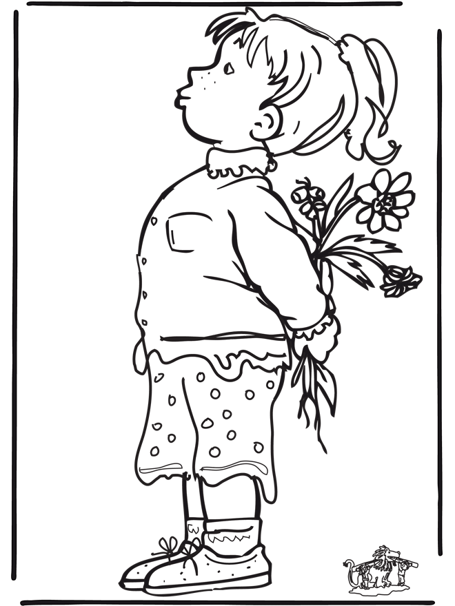 Meisje met bloemen
