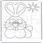 Thema kleurplaten - Paashaas puzzel