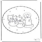 Knutselen prikkaarten - Prikkaart Kerst
