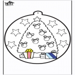 Kerst kleurplaten - Prikkaart kerstboom