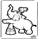 Knutselen prikkaarten - Prikkaart olifant