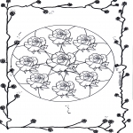 Mandala kleurplaten - Rozen Mandala