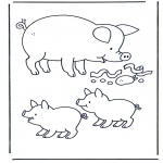 Kleurplaten dieren - Varken