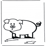 Kleurplaten dieren - Varkentje