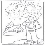 Kleurplaten winter - Winter cijfertekening