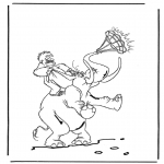 Stripfiguren Kleurplaten - Aap en Olifant
