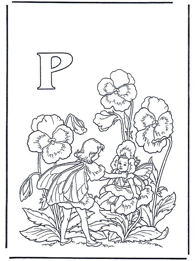 Alfabet P - Kleurplaat alfabet