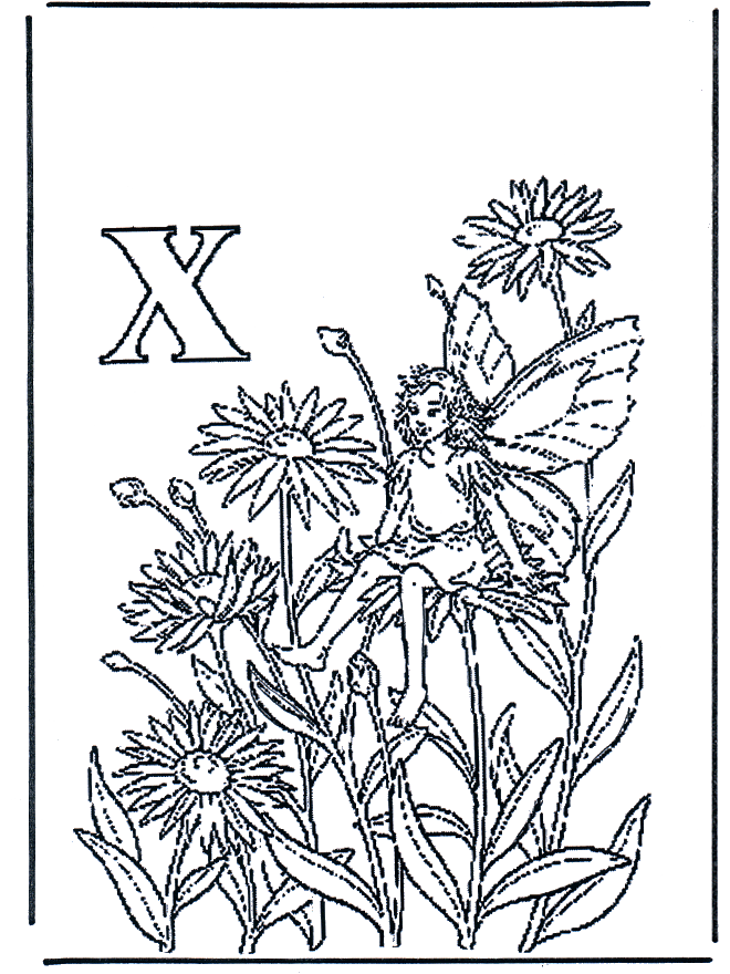 Alfabet X - Kleurplaat alfabet