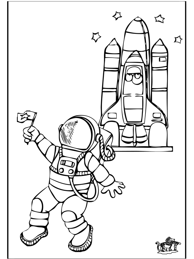 Astronaut 2 - Kleurplaten ruimtevaart