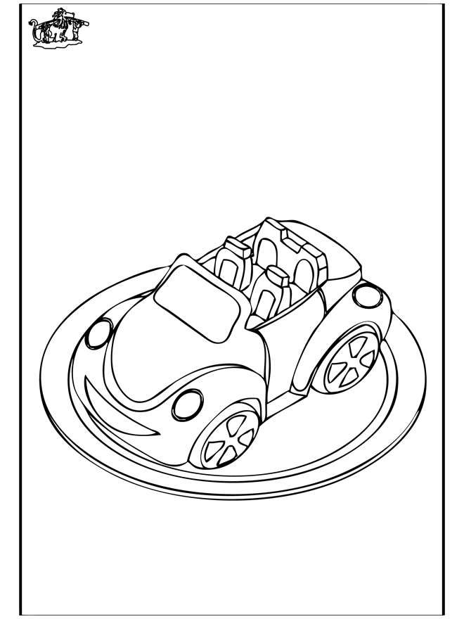 Auto taart - Kleurplaat de bakker
