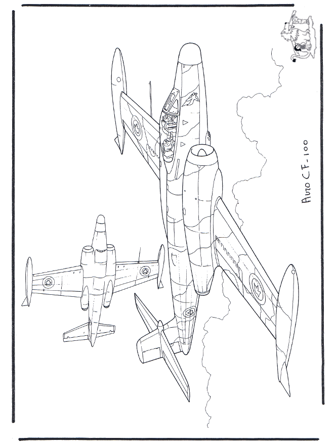 Avro CF-100  - Kleurplaten vliegtuigen