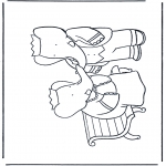 Kinderkleurplaten - Babar met koningin