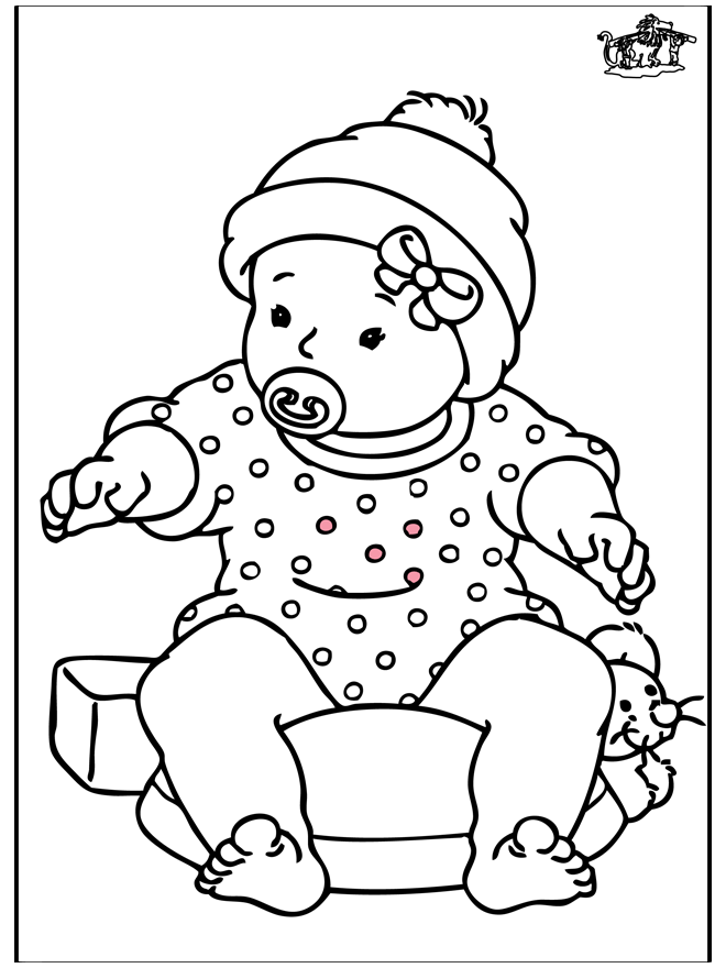 Baby meisje 2 - Kleurplaten baby