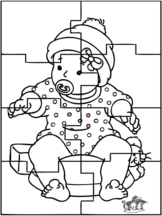 Baby puzzel 1 - Kleurplaten baby