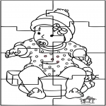 Thema Kleurplaten - Baby puzzel 1