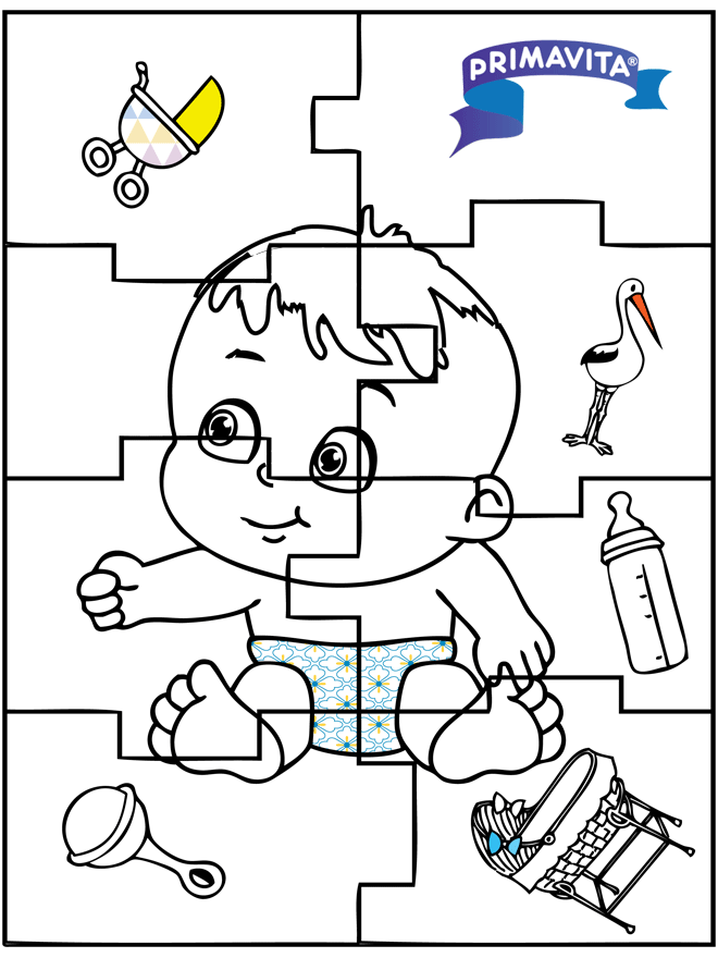 Baby puzzel 2 - Kleurplaten baby