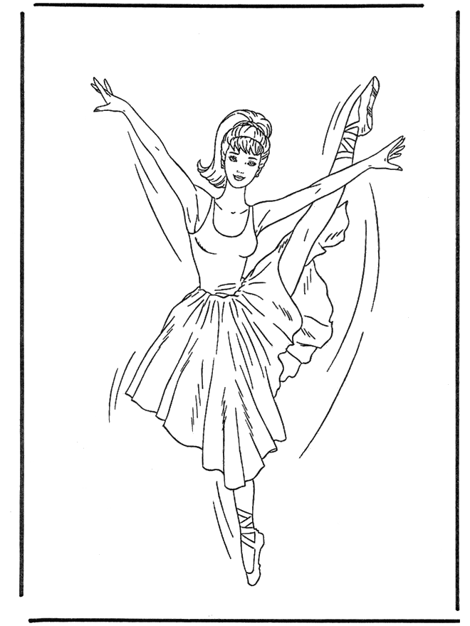 Ballerina 1 - Kleurplaat ballet