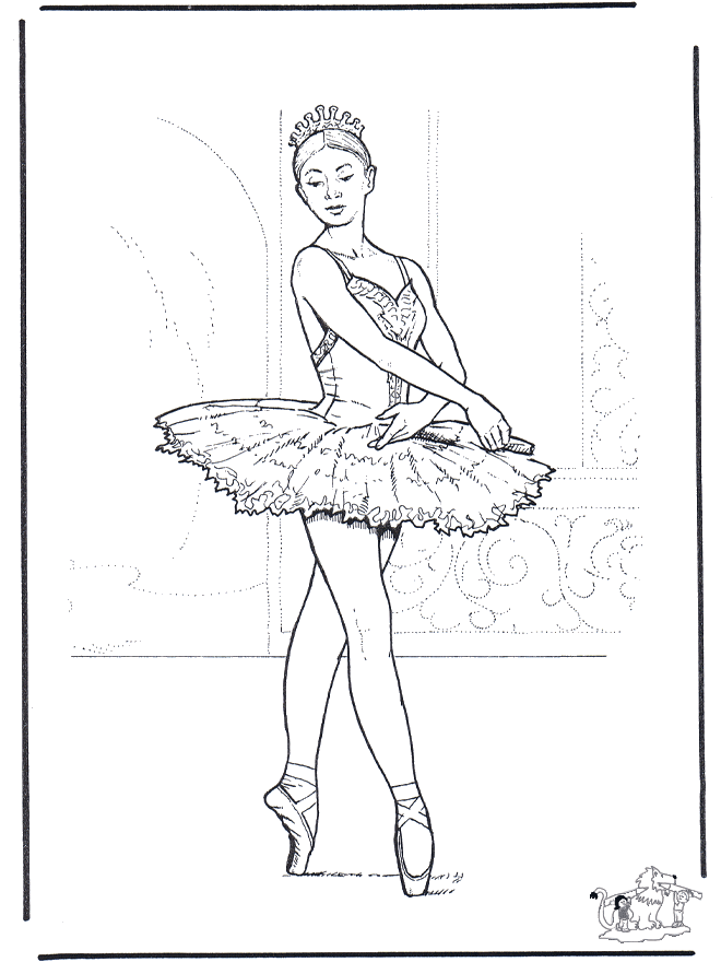 Ballet 3 - Kleurplaat ballet
