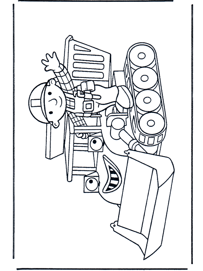 Bob met bulldozer - Bob de Bouwer kleurplaat