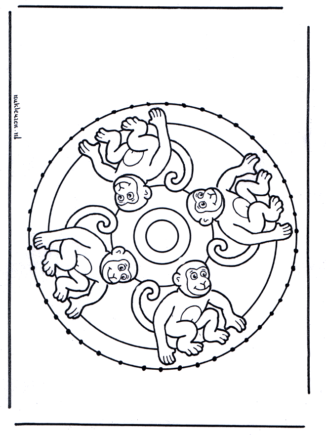 Borduur Dierenmandala - Borduurkaart mandala knutselen