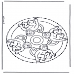 Knutselen Borduurkaarten - Borduur Dierenmandala