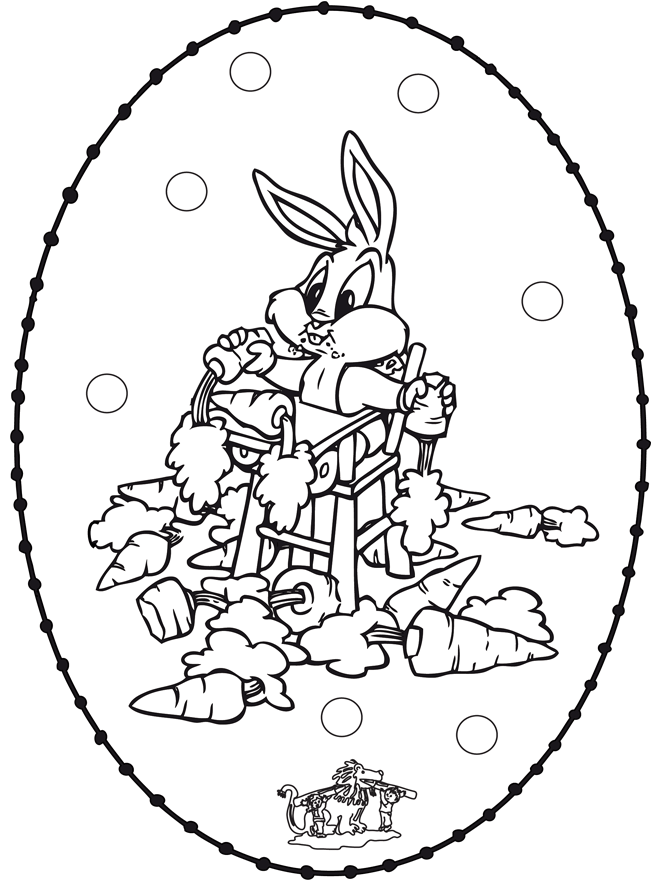 Borduurkaart konijn - Stripfiguur borduurkaart knutselen