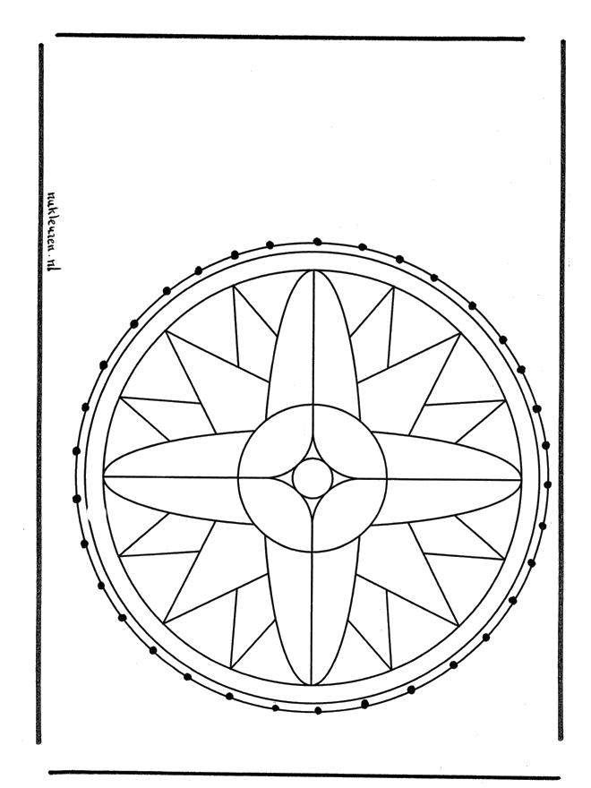 Borduurkaart Mandala 1 - Borduurkaart mandala knutselen