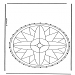 Knutselen Borduurkaarten - Borduurkaart Mandala 1