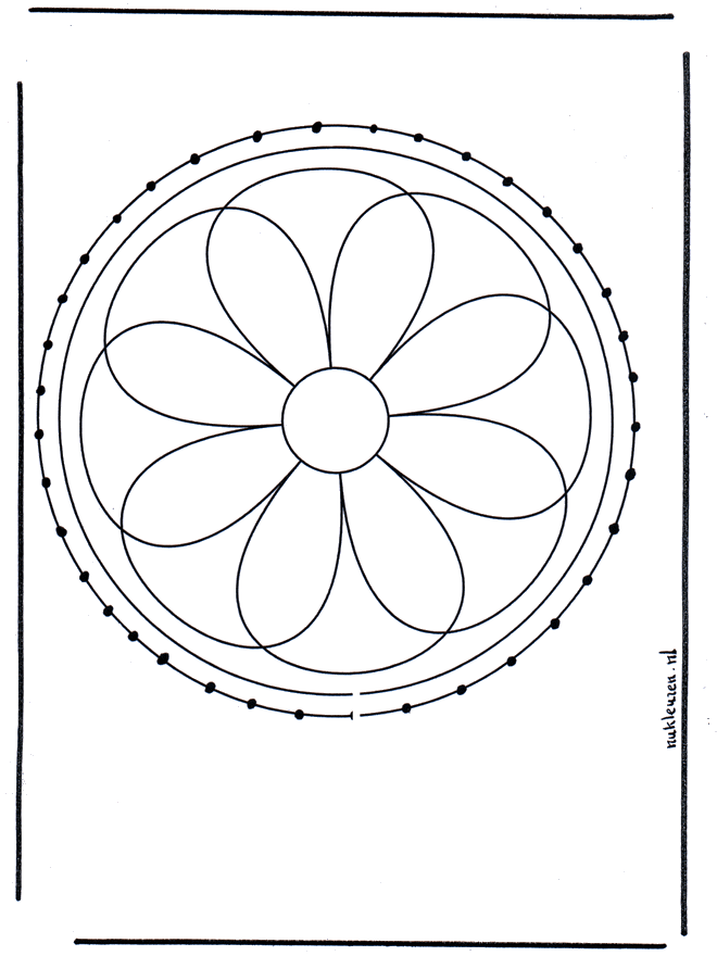 Borduurkaart mandala 2 - Borduurkaart mandala knutselen