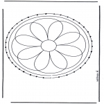 Knutselen Borduurkaarten - Borduurkaart mandala 2