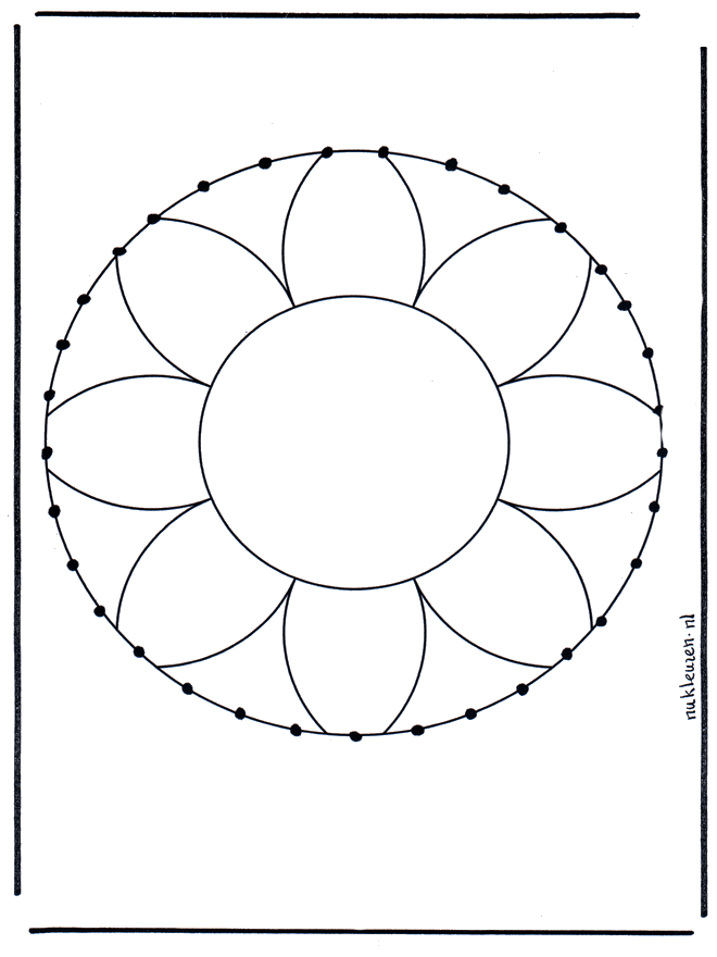 Borduurmandala 1 - Borduurkaart mandala knutselen