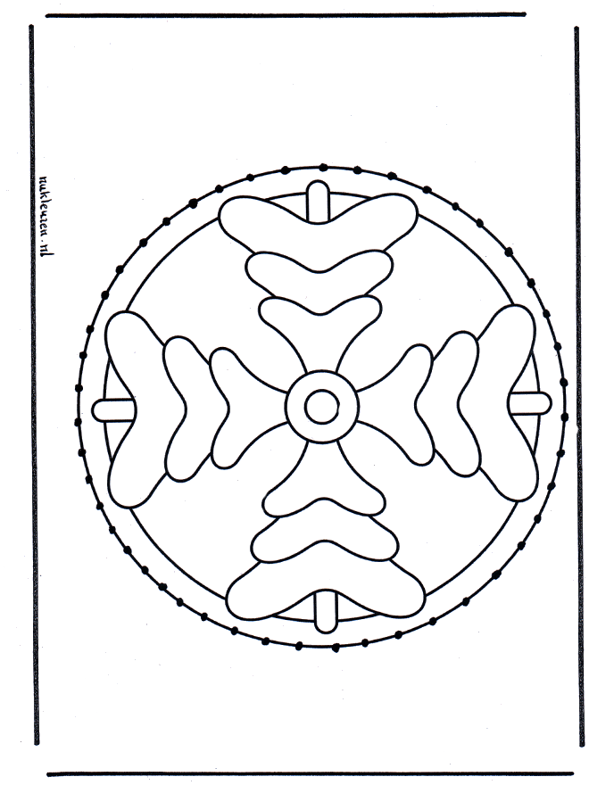 Borduurmandala 4 - Borduurkaart mandala knutselen