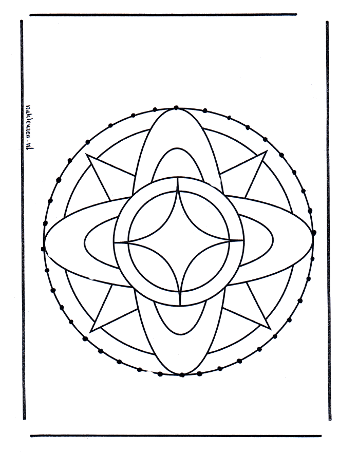 Borduurmandala 7 - Borduurkaart mandala knutselen