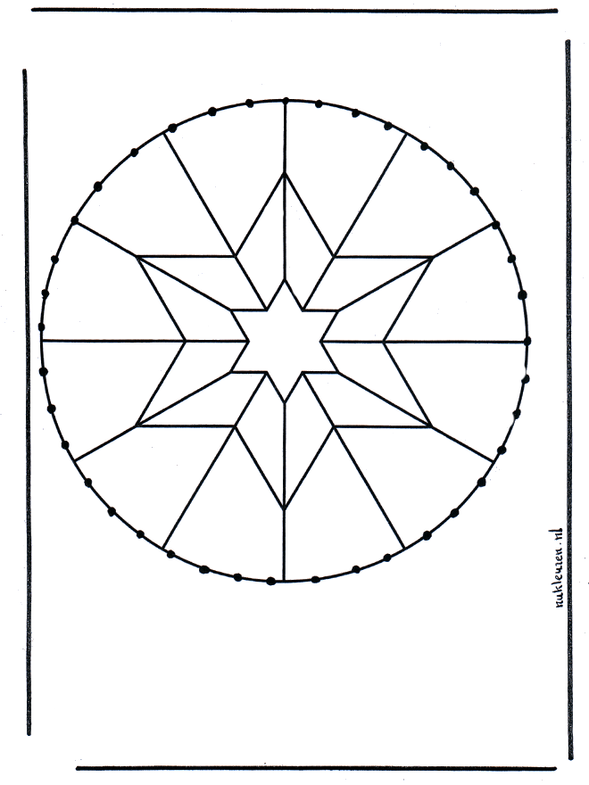 Borduurmandala 8 - Borduurkaart mandala knutselen