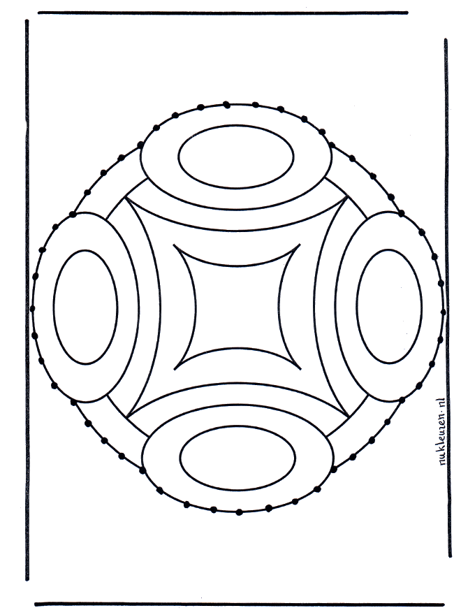 Borduurmandala 9 - Borduurkaart mandala knutselen