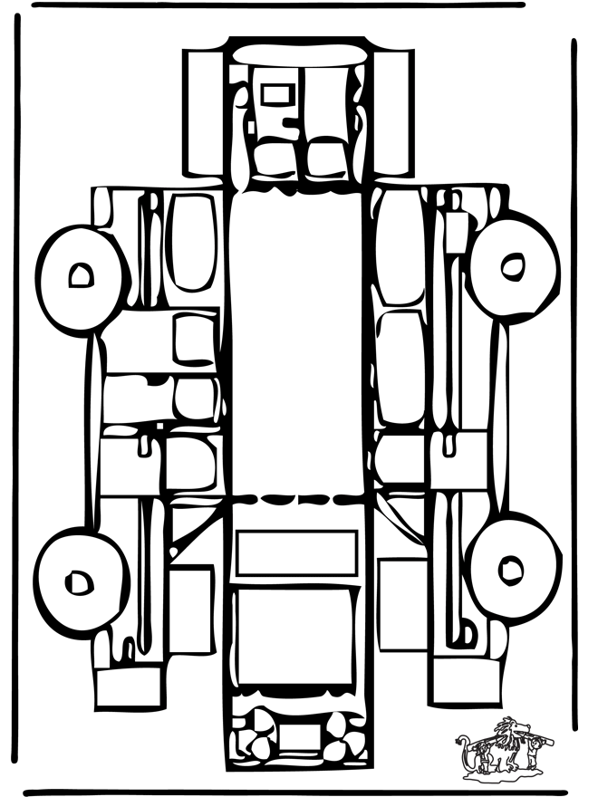 Bouwplaat auto - Knutselen bouwplaten