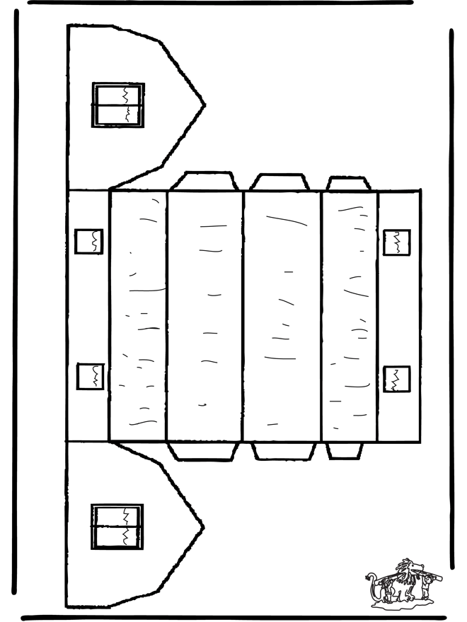 Bouwplaat boerderij - Knutselen bouwplaten