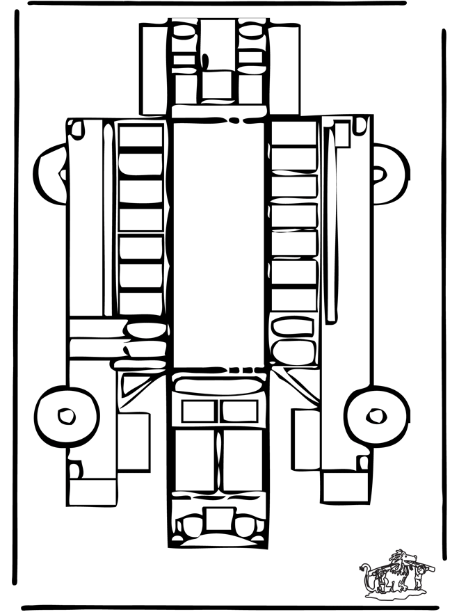 Bouwplaat bus - Knutselen bouwplaten