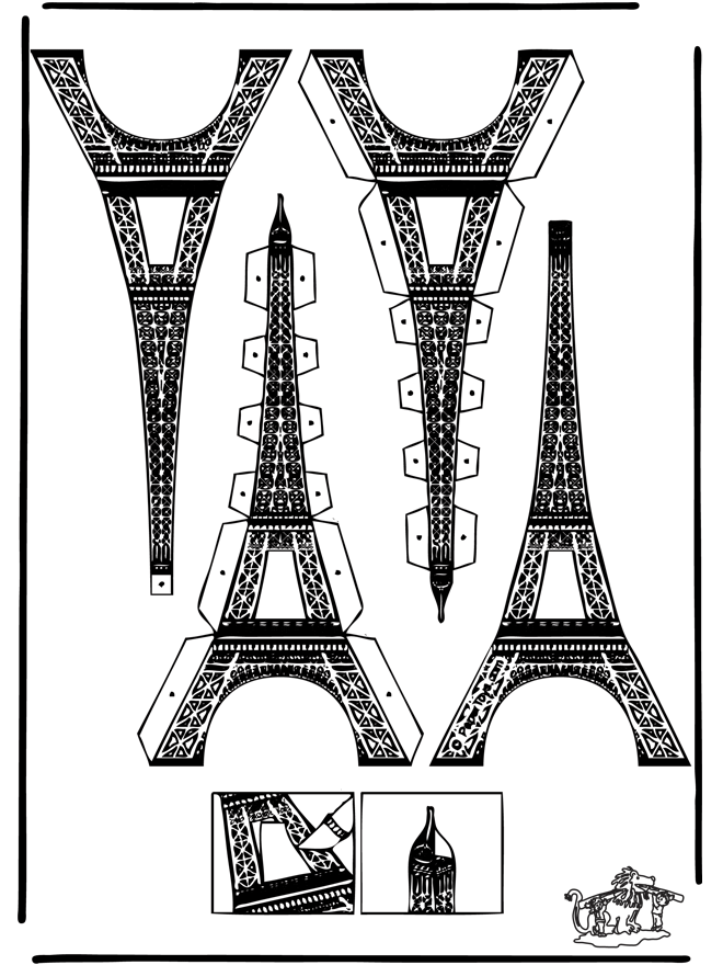 Bouwplaat Eiffeltoren - Knutselen bouwplaten