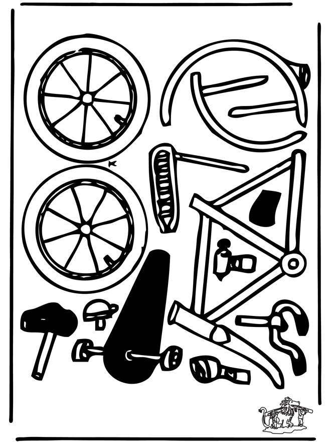 Bouwplaat fiets - Knutselen bouwplaten